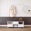 Upholstered Bench with Drawers and Shelves-71038557