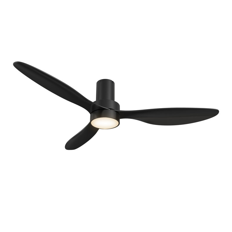 Zephyr Ceiling Fan with Remote, Light Kit Included., Black, 200 RPM