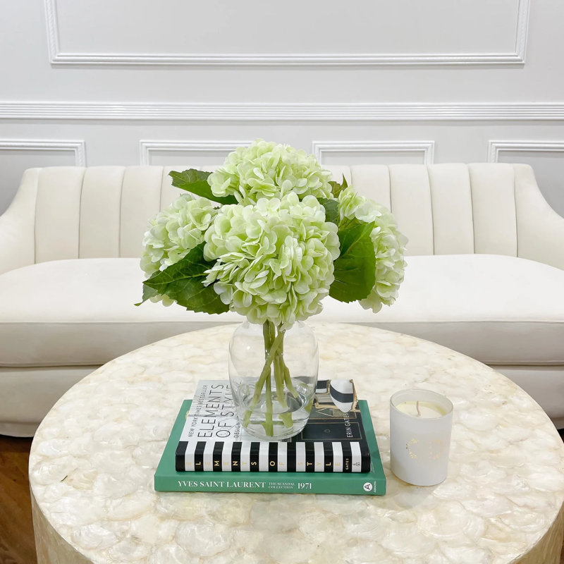 Hydrangea Centerpiece In Vase, White