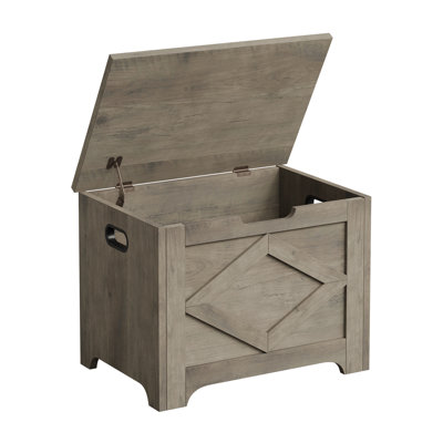 23.6‑Inch Wooden Storage Bench with Safety Hinges, Multi‑Purpose Storage Chest for Entryway, Living Room and Bedroom