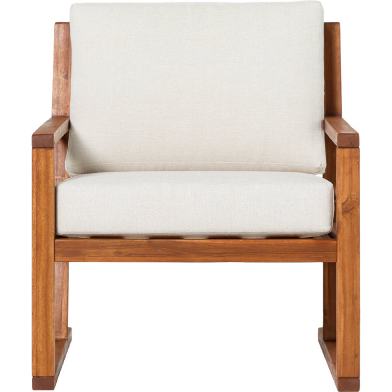 Modern Slat Back Wood Club Chair - Brown