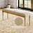 Upholstered Dining Bench with Solid Wood Legs