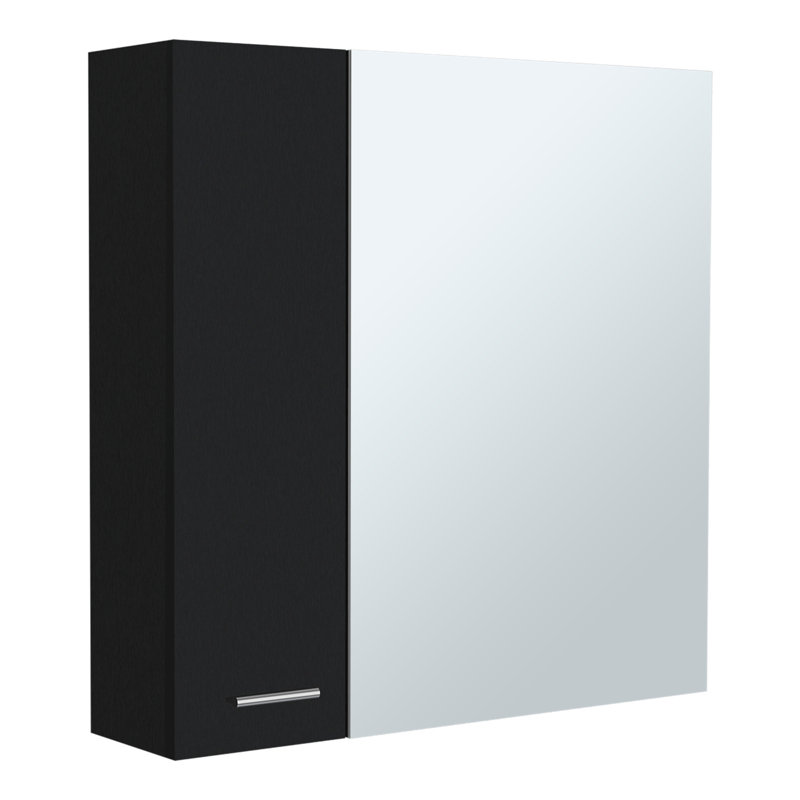 Armoire à pharmacie à double porte H 23 po, quatre tablettes intérieures, noir, Noir