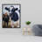 Two Cows Eating Grass Print On Canvas