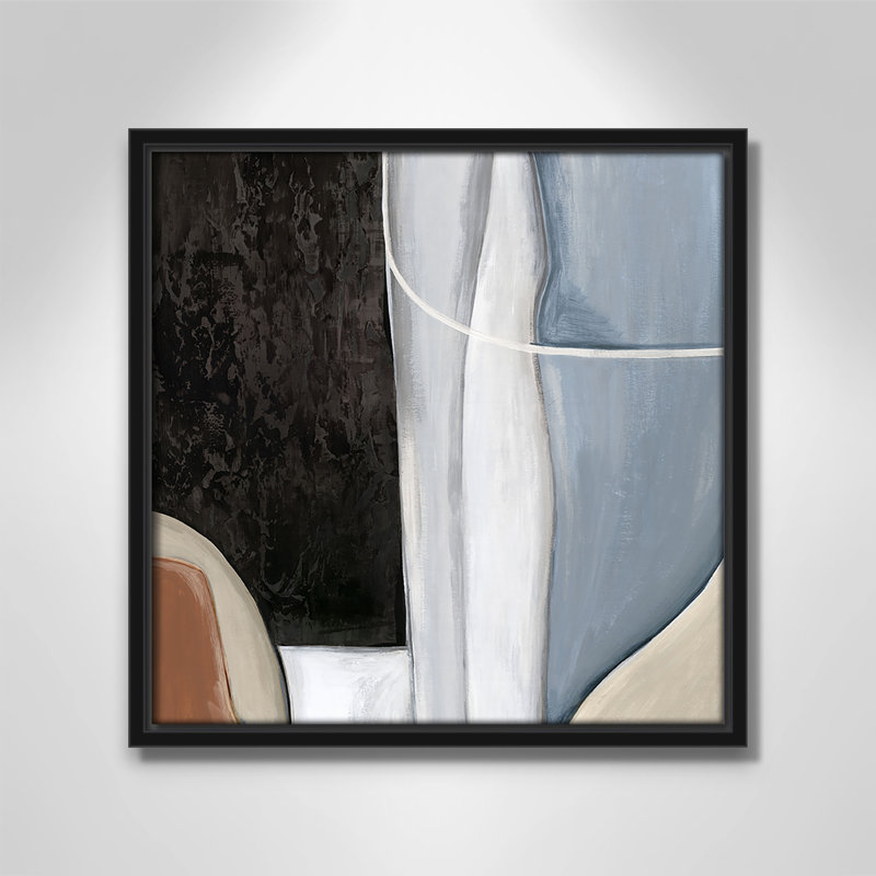«Blue Match II» par Eva Watts, Noir, H 13,5 po x l 13,5 po