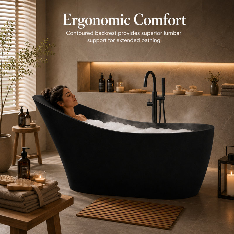 67.3'' L Soaking Bathtub, Black