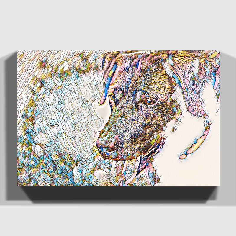 Black Labrador Dog - Wrapped Canvas, 40cm H x 60cm W