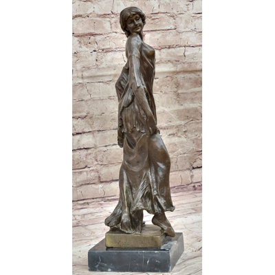 Annkatrin Semi Nude Classical Female Figure Bronze Statue Sculpture Decor by Aldo Vitaleh