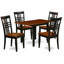 L'ensemble de table de salle à manger 5 pièces pour 4 personnes comprend une table de cuisine rectangulaire avec Dropleaf et 4 chaises de cuisine, noir et cerise-106903360-106903362-109973476