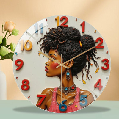 Handcrafted Wall Clock Art Decor for Living Room Art - 12'' Modern Glass Wall Clock