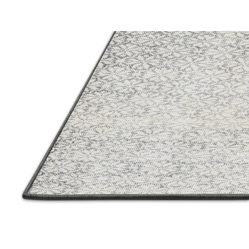 Crème florale/Tapis décoratif grise Annalee, Rectangle 5 pi x 7 pi