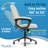 Click365 Transform 3.0 Ergonomic Mid Back Channel Stitching Desk Chair, with Padded armrests-94084505-94084506