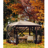 Hipicute 12X12 Pop-Up Screen Tent Gazebo, Instant Shade Canopy With 6 Removable Privacy Panels, 210D Oxford Fabric For Patio, Backyard & Lawn