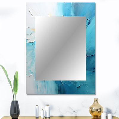Azure Symphony I - grand paysage, miroir mural décoratif moderne, impression d'art en métal