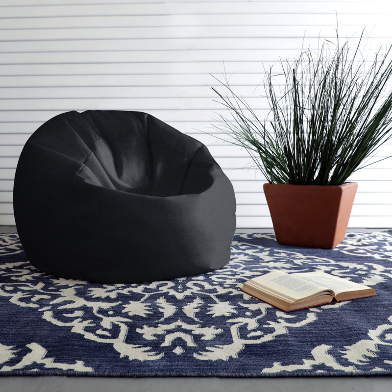 Large Outdoor Friendly Bean Bag Chair & Lounger, Black