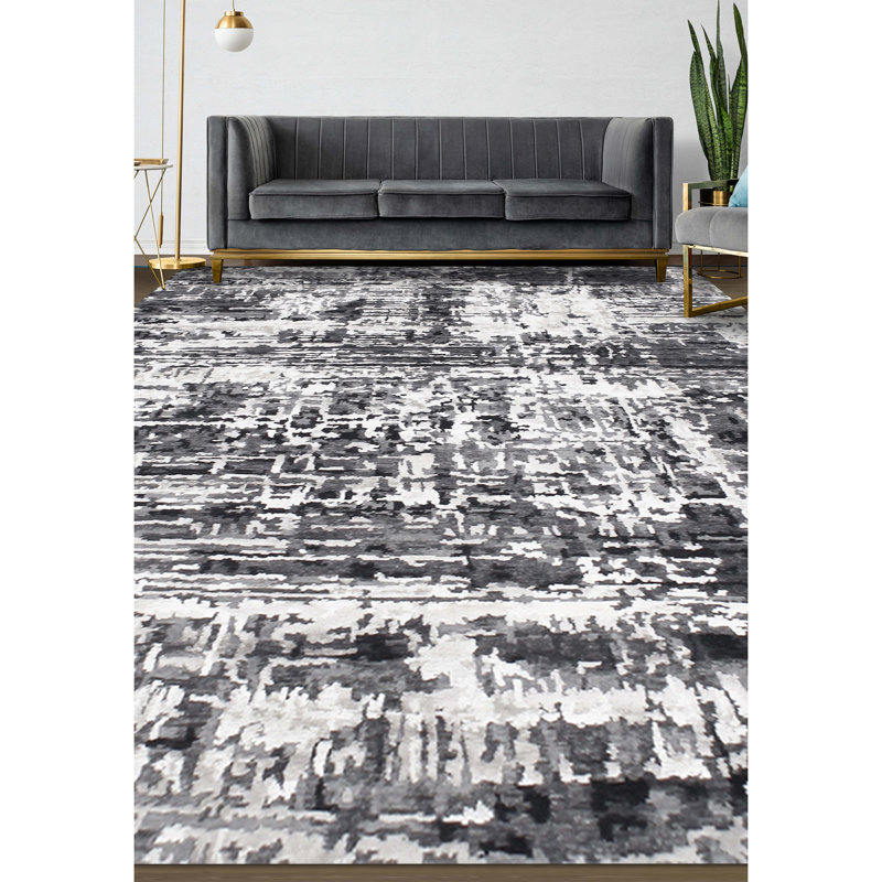 Hand-Knotted High-Quality Gray and Silver Area Rug