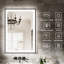 Miroir de salle de bain intelligent Smart 60 x 40 pouces avec luminosité à intensité variable durable, 3 choix de température de couleur, brouillard intégré, compatibilité avec interrupteur mural, miroir en verre incassable de 5 mm, éclairage réglable-723765447-723765458