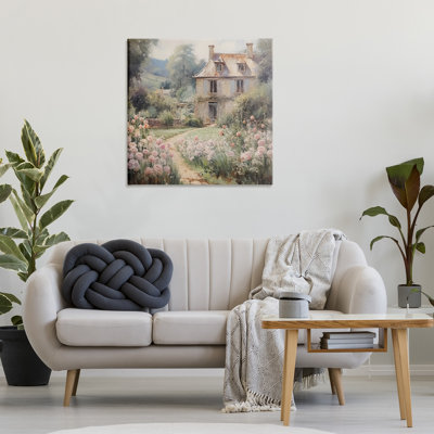 French Garden Cottage Canvas Wall Art by RileyB