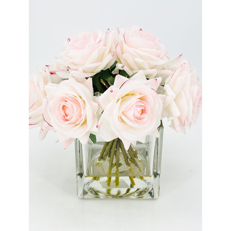 Centre de table artificiel Real Touch Rose, Rose clair