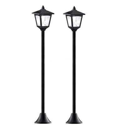 Lampadaire solaire - Éclairage de sentier solaire imperméable à l'eau pour l'extérieur, installation facile, hauteur de 40 po, idéal pour la pelouse, le patio, le sentier (paquet de 2)