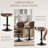 Swivel Upholstered Adjustable Height Bar Counter Stool with Metal Frame-278038288
