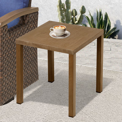 Table d'appoint d'extérieur en acier, petite table de bout carrée pour terrasse de jardin