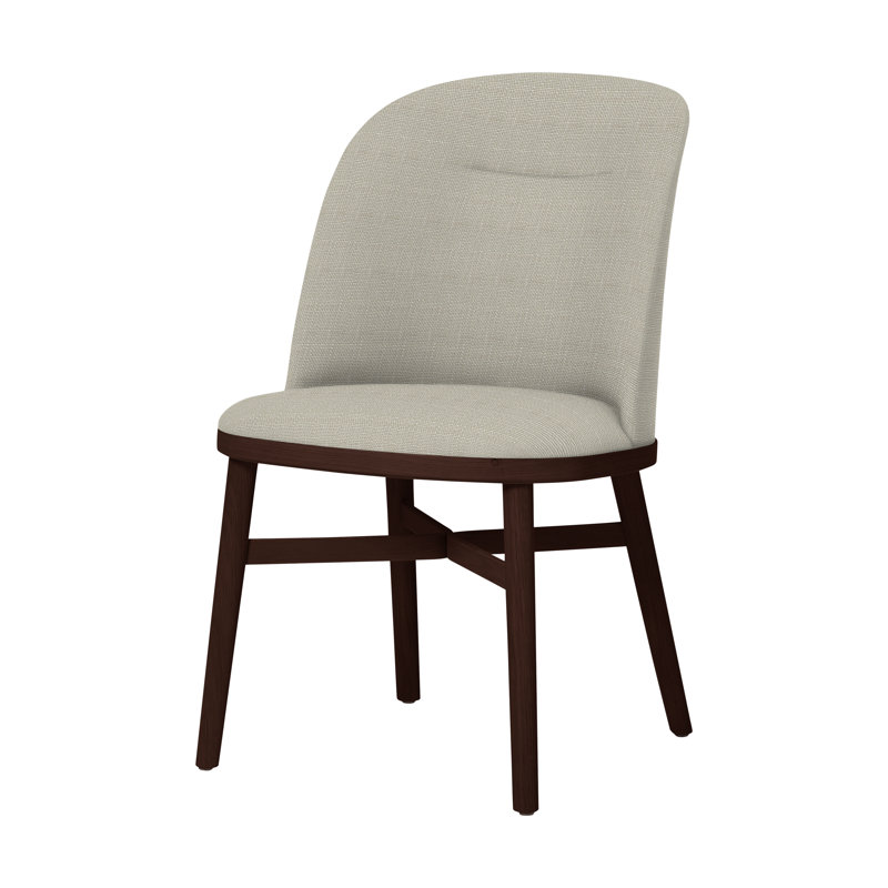 Bund Upholstered Dining Chair, Dark Brown Oak, Newcastle Black New 65