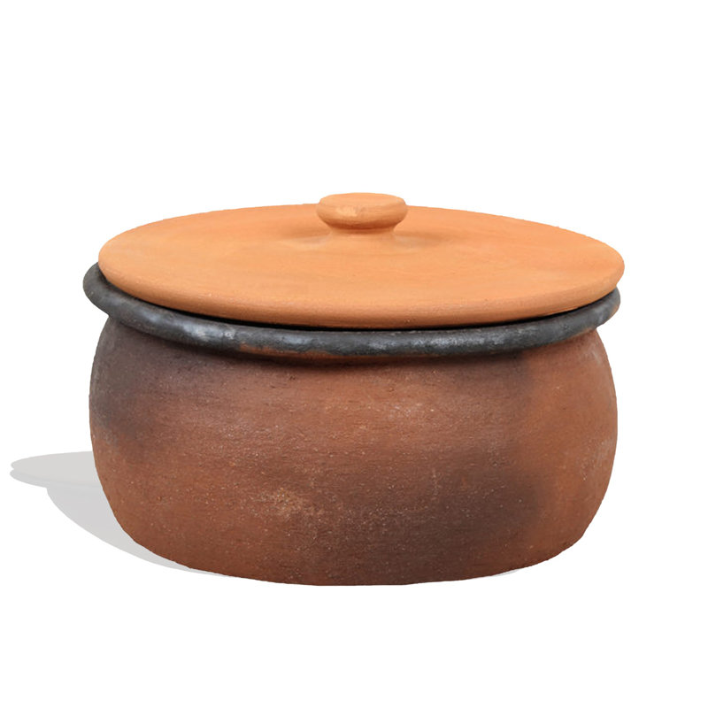 Pot en argile avec couvercle Hakan Efes, terre cuite non émaillée, petit