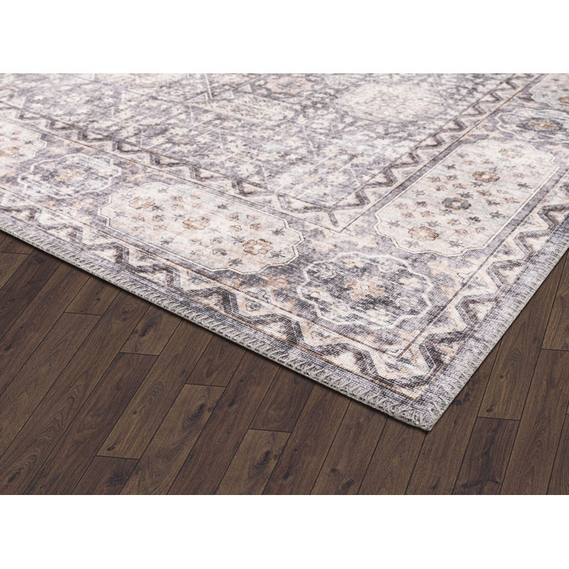 Tapis brun et beige Devendr, Rectangle 5 pi 3 po x 7 pi 6 po