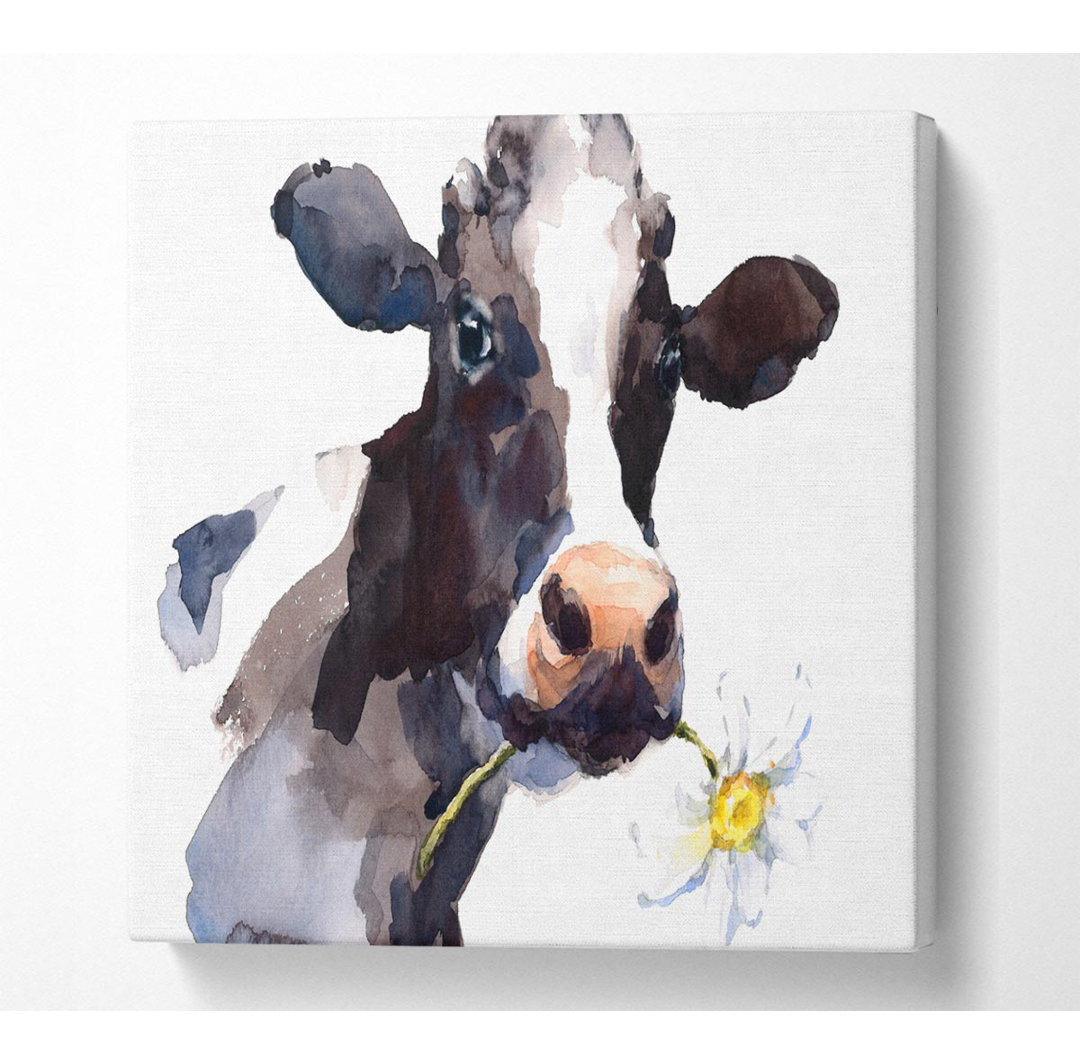 Kunstdruck Daisy The Cow auf Leinwand