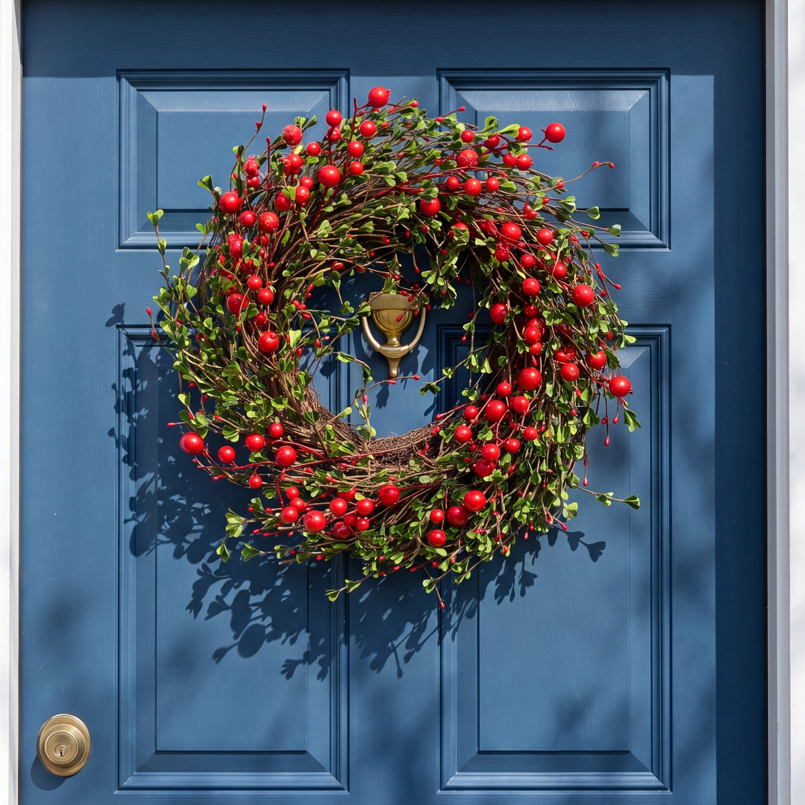 22" Handcrafted Grapevine Berry Christmas Wreath