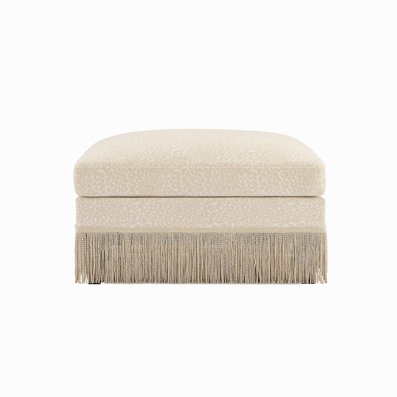 Repose-pieds en chenille léopard - café beige, Beige