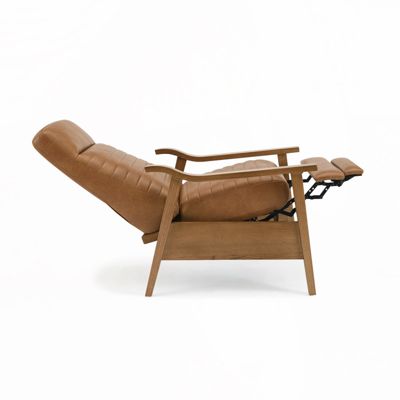 Fauteuil inclinable à accoudoirs en bois, Marron clair