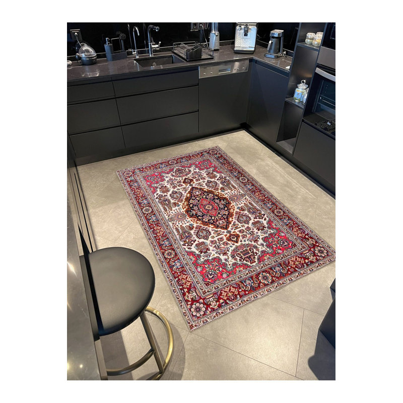 Tapis rose lavable à la machine, Sous-tapis carré 3 pi 3 po inclus