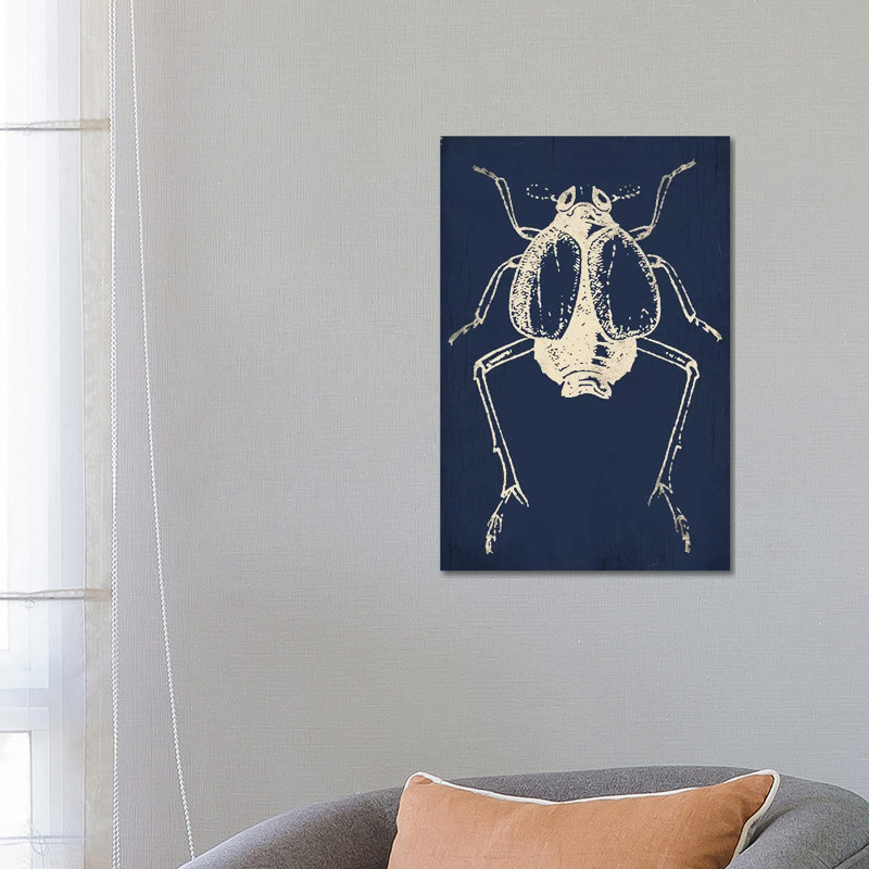 Bug Life Blue Two by Milli Villa - Wrapped Canvas Print, 66.04 cm H x 45.72 cm W x 3.175 cm D