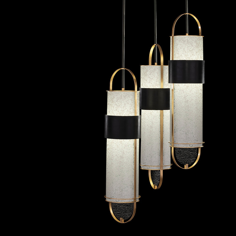 Bond 6 - Light LED Pendant, White, Black/Gold