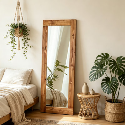 Solid Wood Framed Oversized Full‑Length Mirror