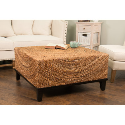Rectangular Solid and Manufactured Wood Coffee Table with Storage and Casters