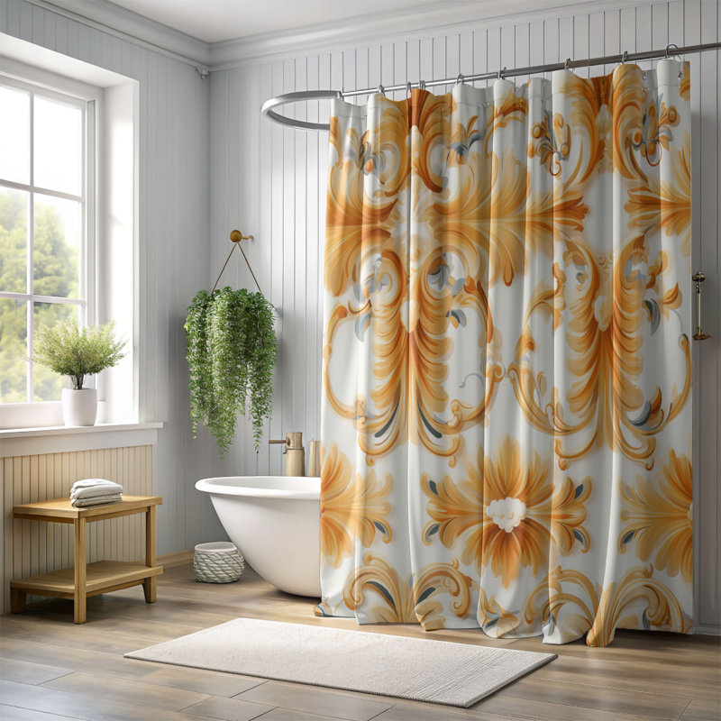 Baroque Art Styles - Rideau de douche standard 1 pièce, H 74 po x l 35 po