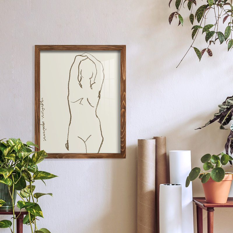 Toi et moi I, impression sur papier, H 6 po x l 4 po x P 1 po, Cadre noyer