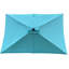 Parasol d'extérieur rectangulaire de 10 pi x 6,5 pi en turquoise - Lumières à DEL solaires, manivelle et bouton-poussoir inclinable pour le patio de la piscine arrière avec lumières imperméables, durabilité de l'auvent, jardin-1125786270