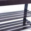 Coffee Strip Pattern Bamboo Shoe Rack - 3-tier 2-in-1 Stool For Stylish Shoe Organization