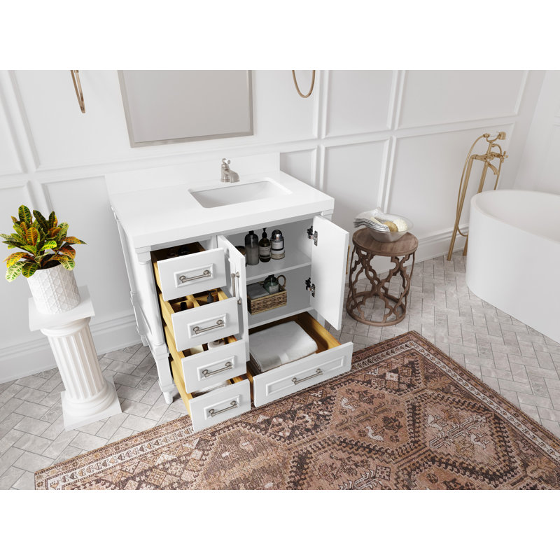 Ensemble de meuble-lavabo simple 36 po Aberdeen, Calacatta Laza