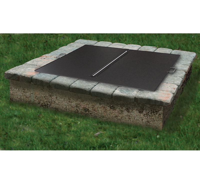 Square Stainless Steel Fire Pit Lid, 1.2" H x 53" W x 53" D