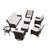 8-Piece Outdoor PE Brown Wicker Rattan Wide Armrest Swivel Glider Conversation Set Sofa Seating Group Patio with Olefin Thick Cushions-1568932262