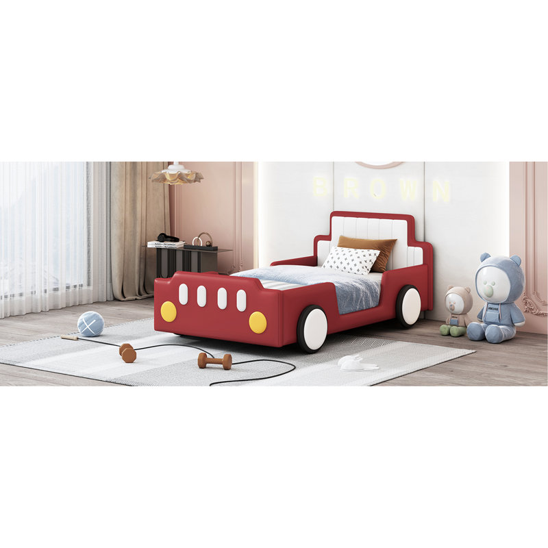 Lit plateforme avec roulettes Race, Rouge