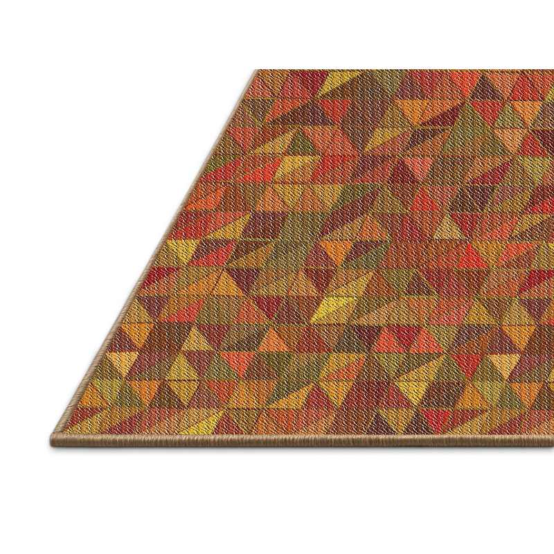 Tapis jaune à motif géométrique Kohlmeier, Rectangle 4 pi x 6 pi