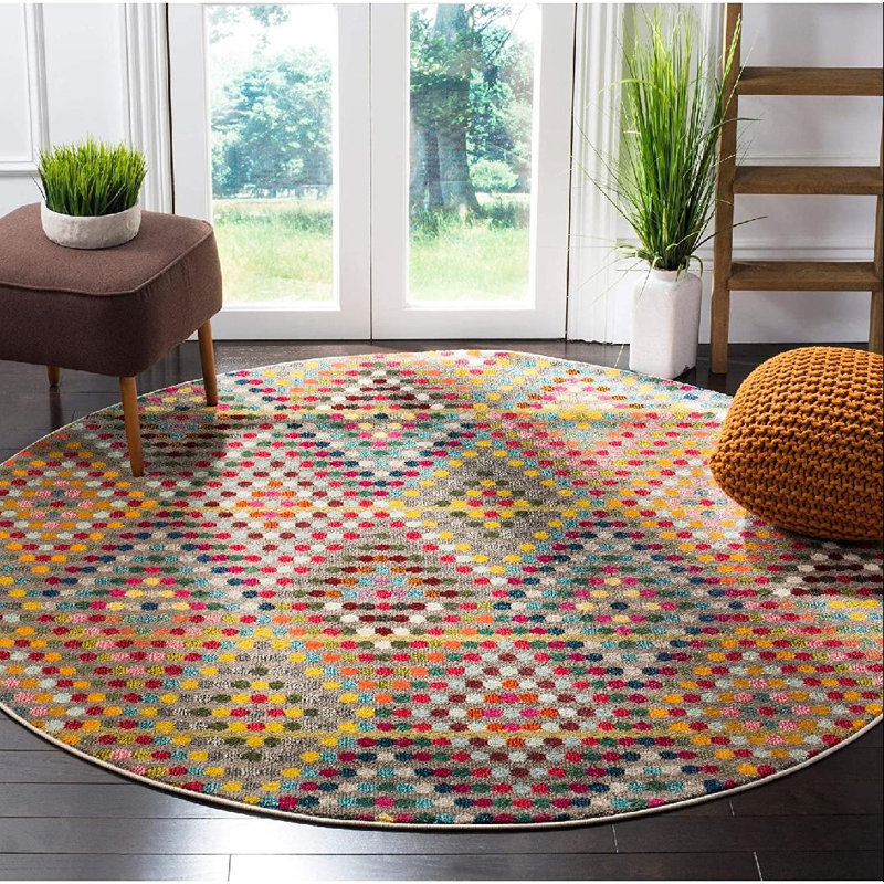 Monaco Performance Geometric Rug, Round 6'7"