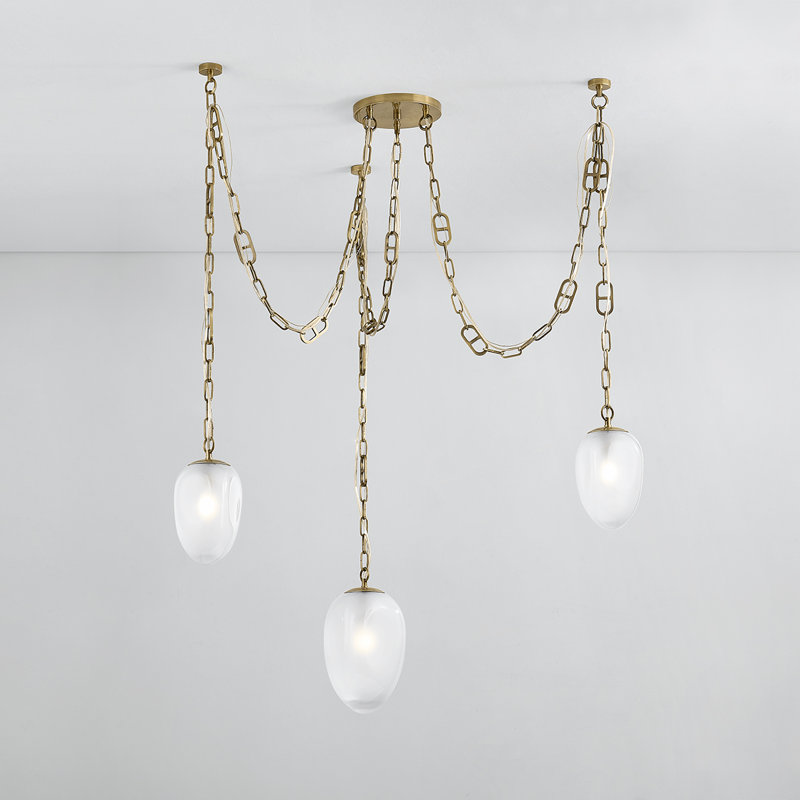 Daith Light Chandelier by Noz Nozawa for Corbett Lighting, 70" H x 48" W x 48" D