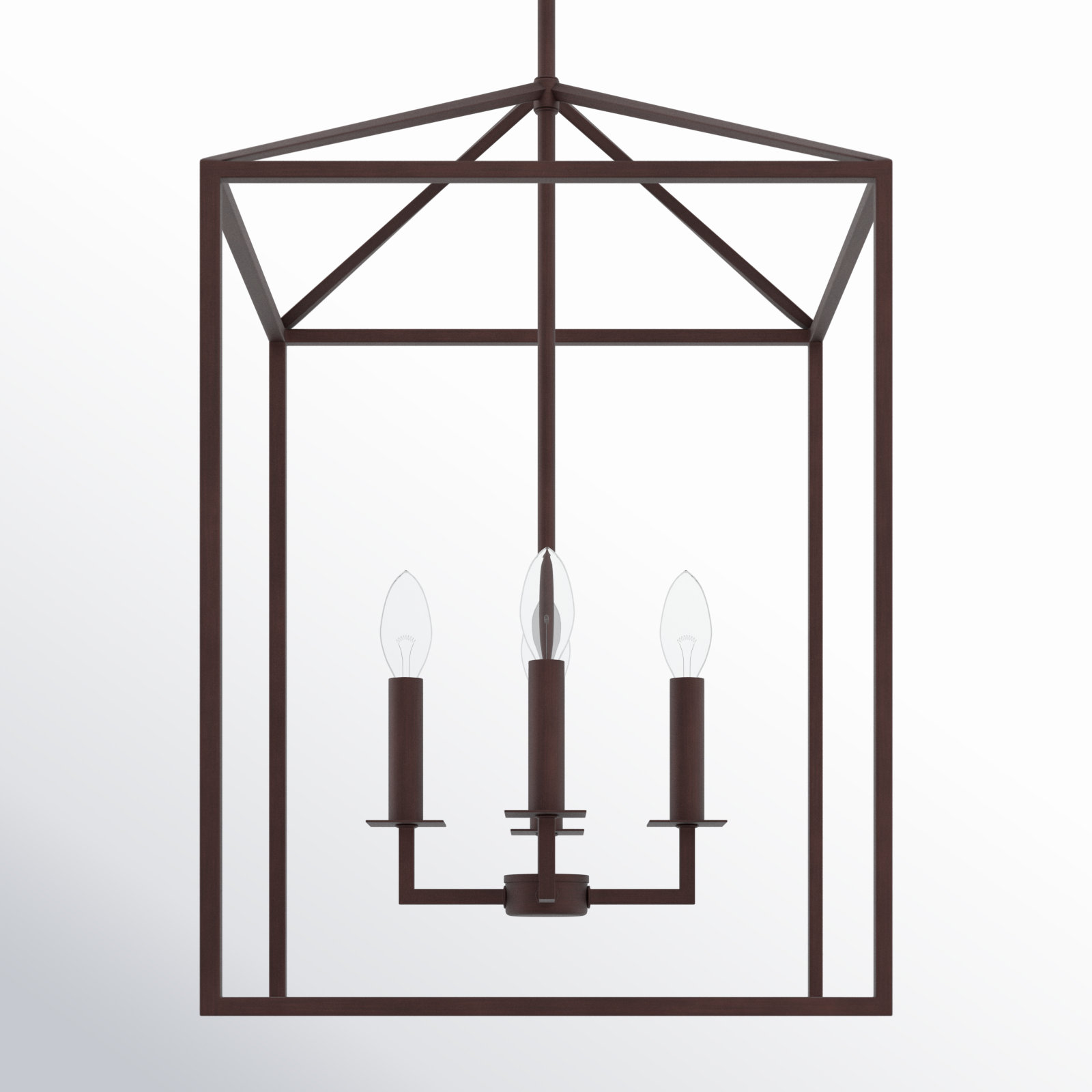 Ellis 4 - Light Dimmable Lantern Chandelier, 18.5" H x 12.25" W x 12.25" D, No, Bronze
